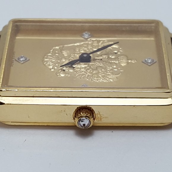 18kt Yellow Gold Franklin Mint Royal Crest Tank Leather Band Men's Watch 24mm - Picture 6 of 11